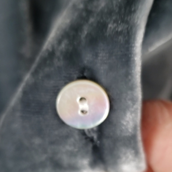 J.Jill Velvet Mockneck Band Collar Buttondown Women's Shirt Top Lux Silk S - Picture 13 of 13